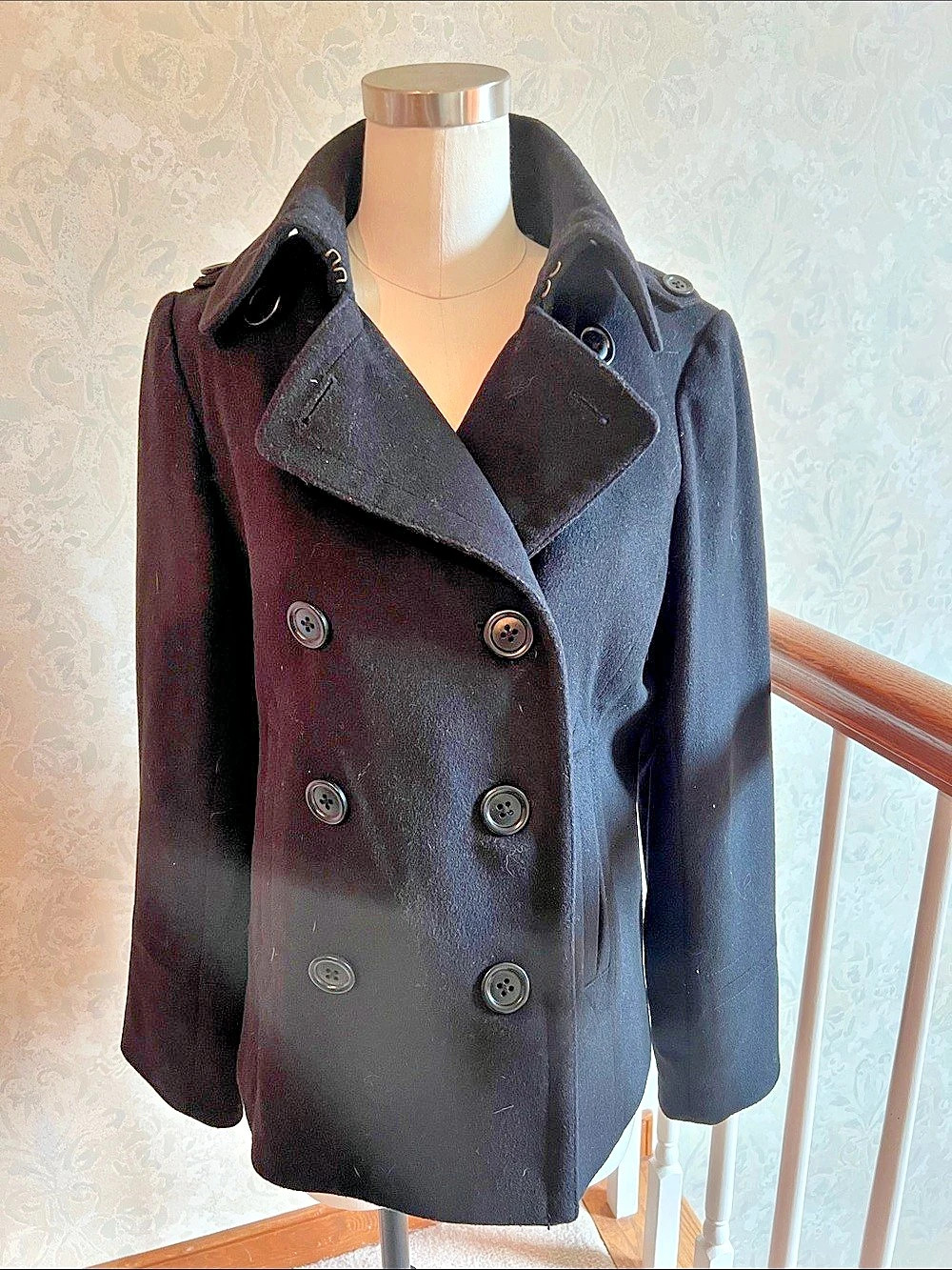 J.Crew Wool Pea Coat in Black Size Medium